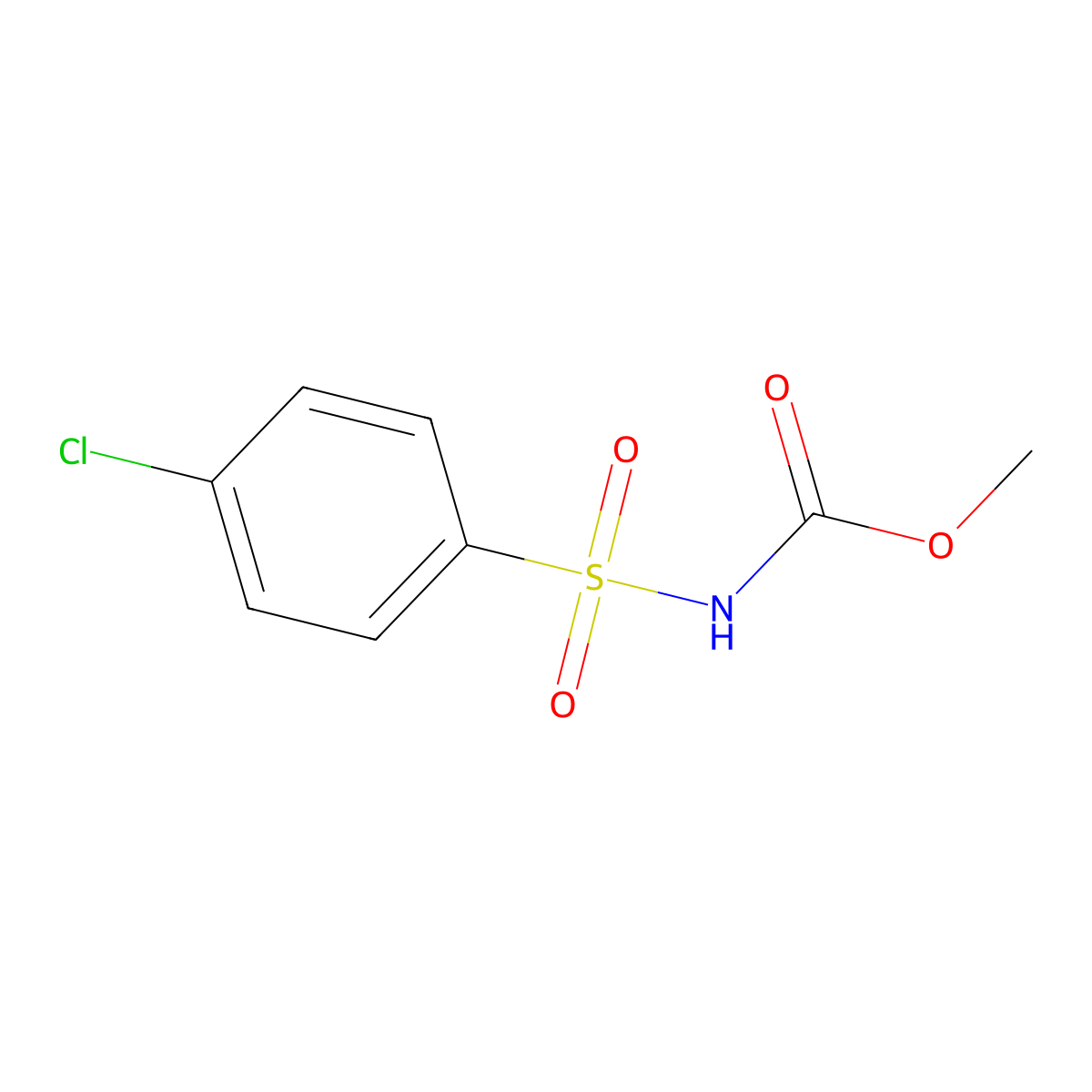 Methyl (4-chlorophenyl)sulfonylcarbamate molecular structure, CAS 34543-04-9