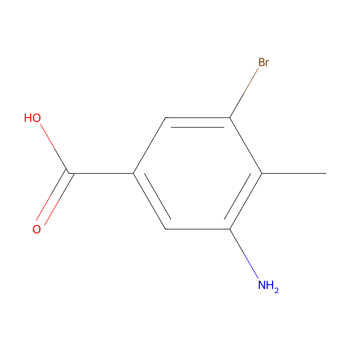3-Amino-5-bromo-4-methylbenzoic acid molecular structure, CAS 34545-19-2