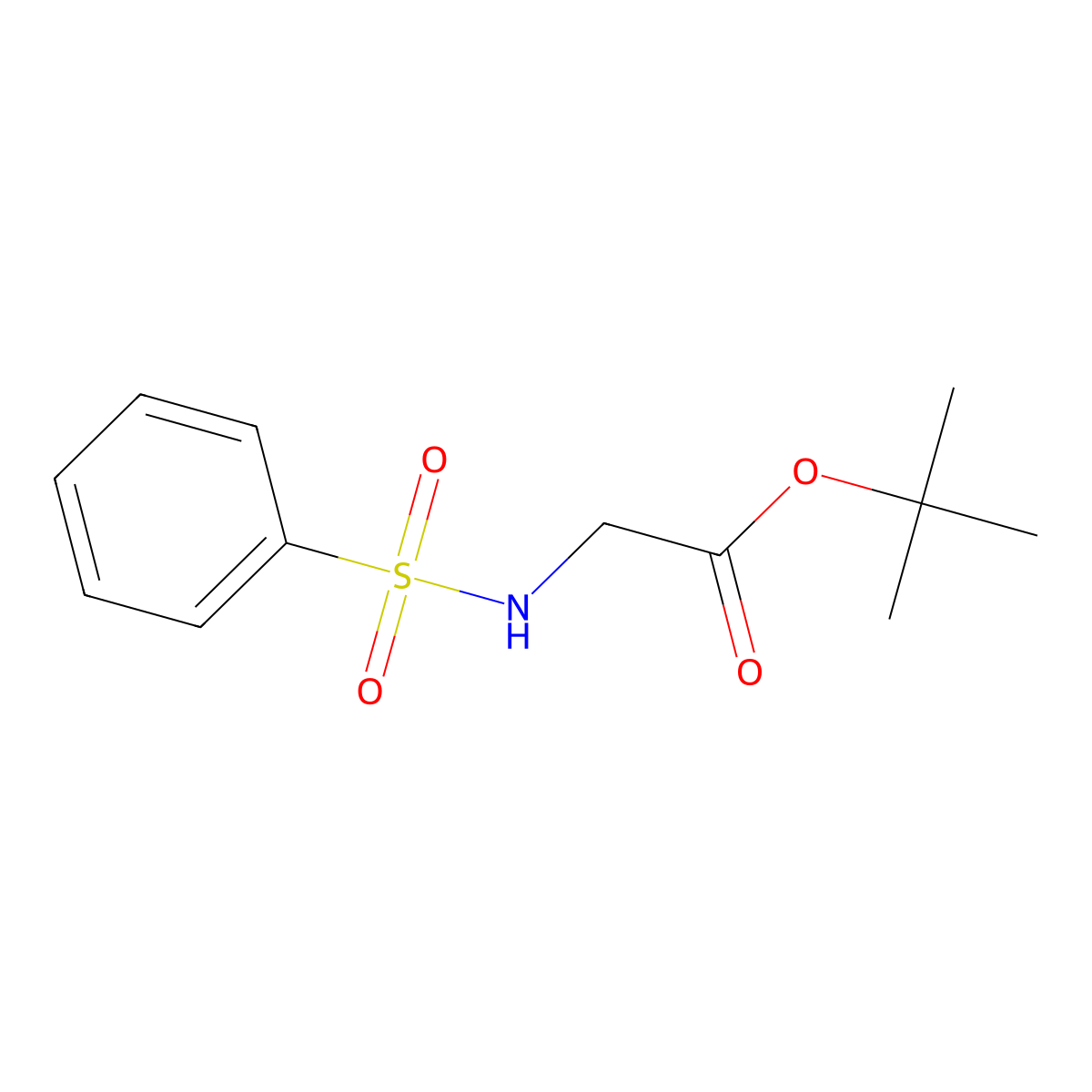 Tert-butyl 2-(phenylsulfonamido)acetate molecular structure, CAS 34545-74-9