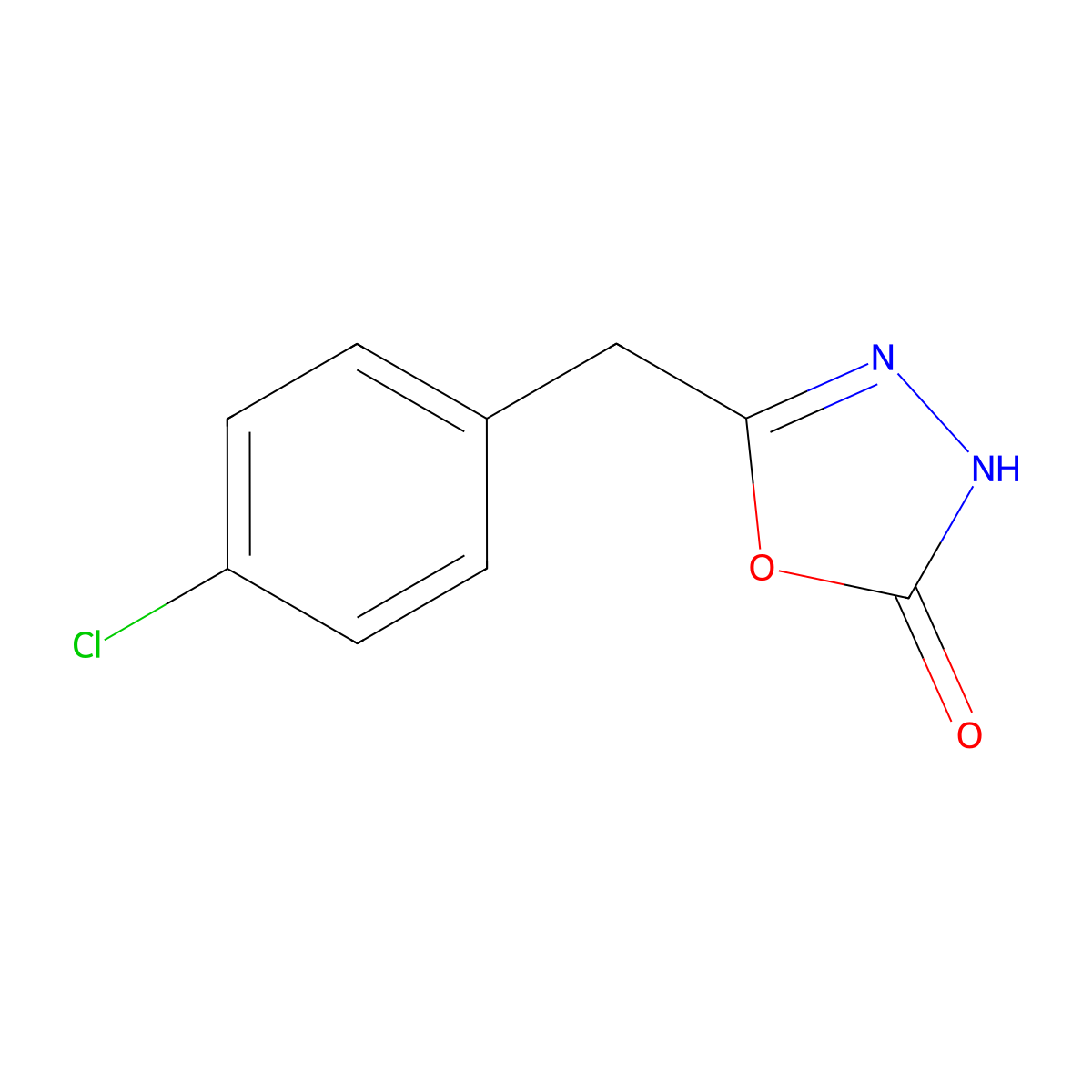 5-[(4-Chlorophenyl)methyl]-1,3,4-oxadiazol-2-ol molecular structure, CAS 34547-04-1