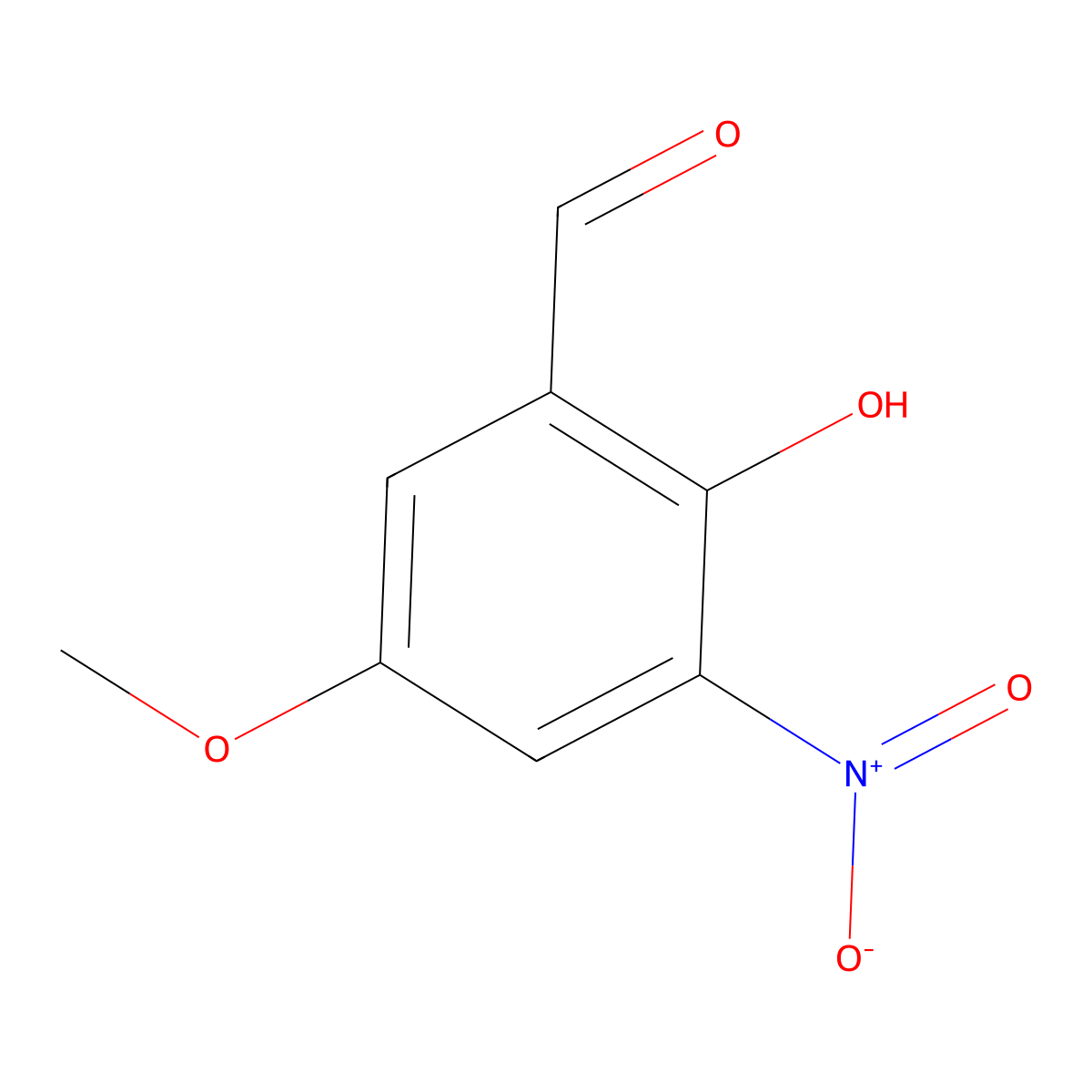 2-Hydroxy-5-methoxy-3-nitrobenzaldehyde molecular structure, CAS 34549-69-4