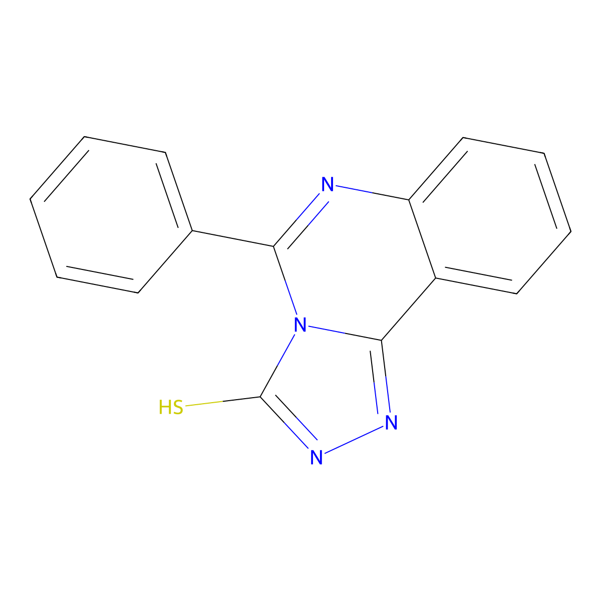 5-Phenyl[1,2,4]triazolo[4,3-c]quinazoline-3-thiol molecular structure, CAS 3455-46-7