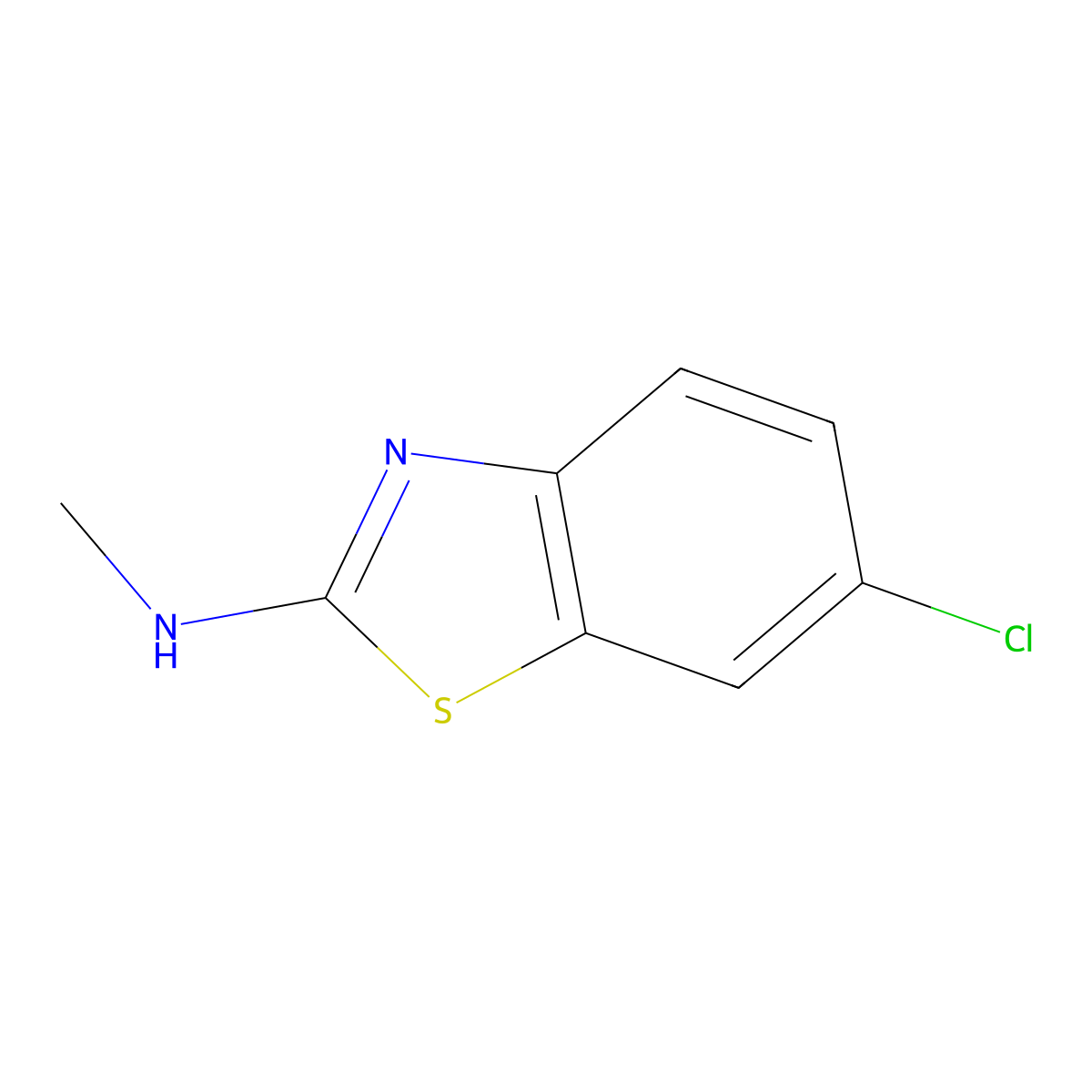 6-Chloro-N-methyl-1,3-benzothiazol-2-amine molecular structure, CAS 34551-19-4