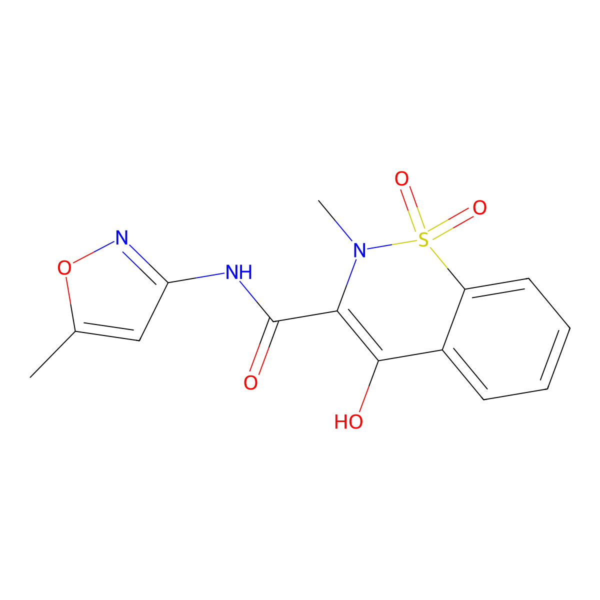 Isoxicam molecular structure, CAS 34552-84-6