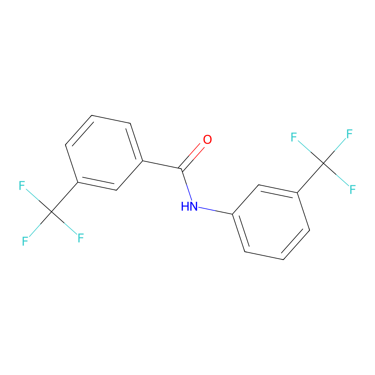 Benzamide, 3-(trifluoromethyl)-N-(3-(trifluoromethyl)phenyl)- molecular structure, CAS 34556-78-0