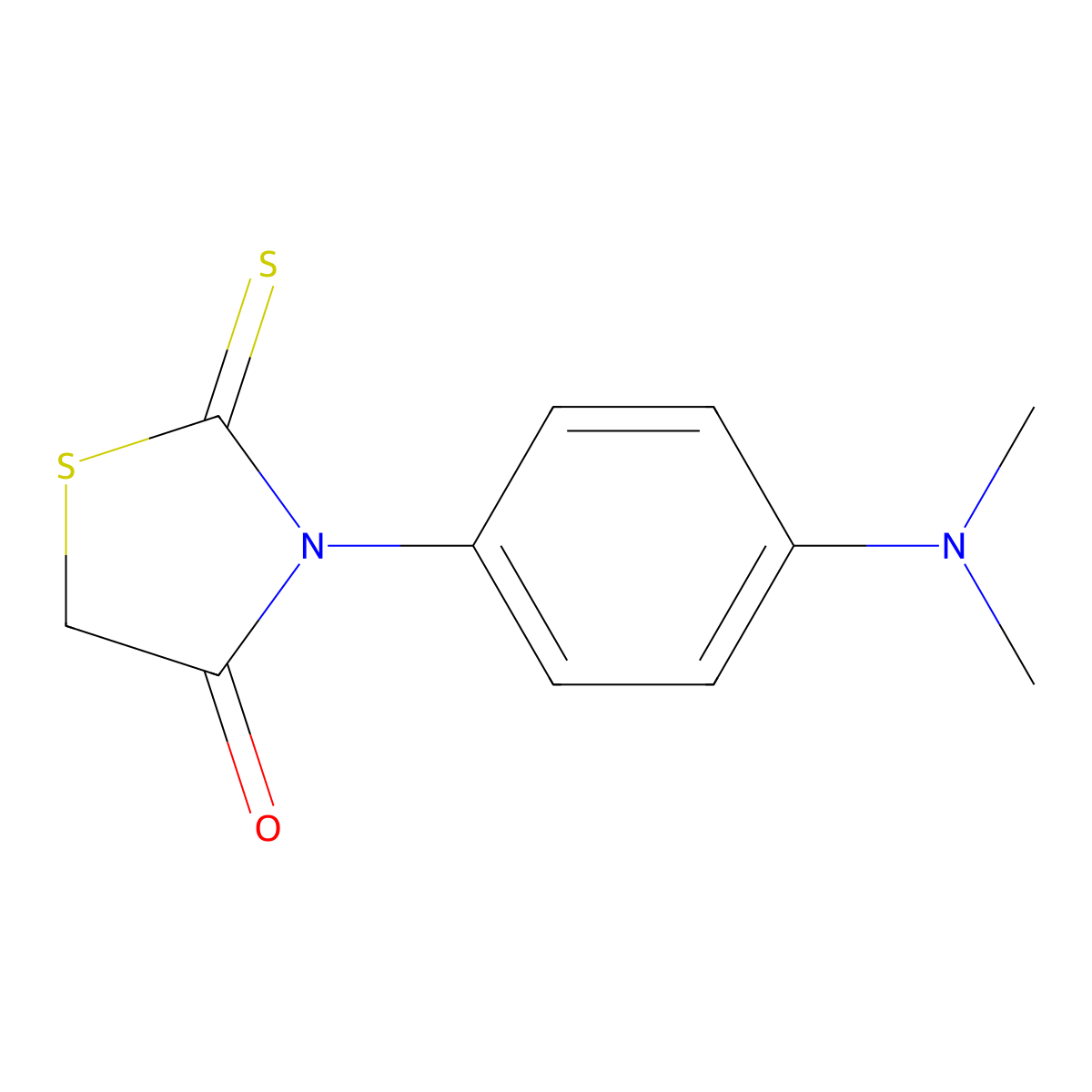 3-[4-(Dimethylamino)phenyl]-2-sulfanylidene-1,3-thiazolidin-4-one molecular structure, CAS 34557-44-3