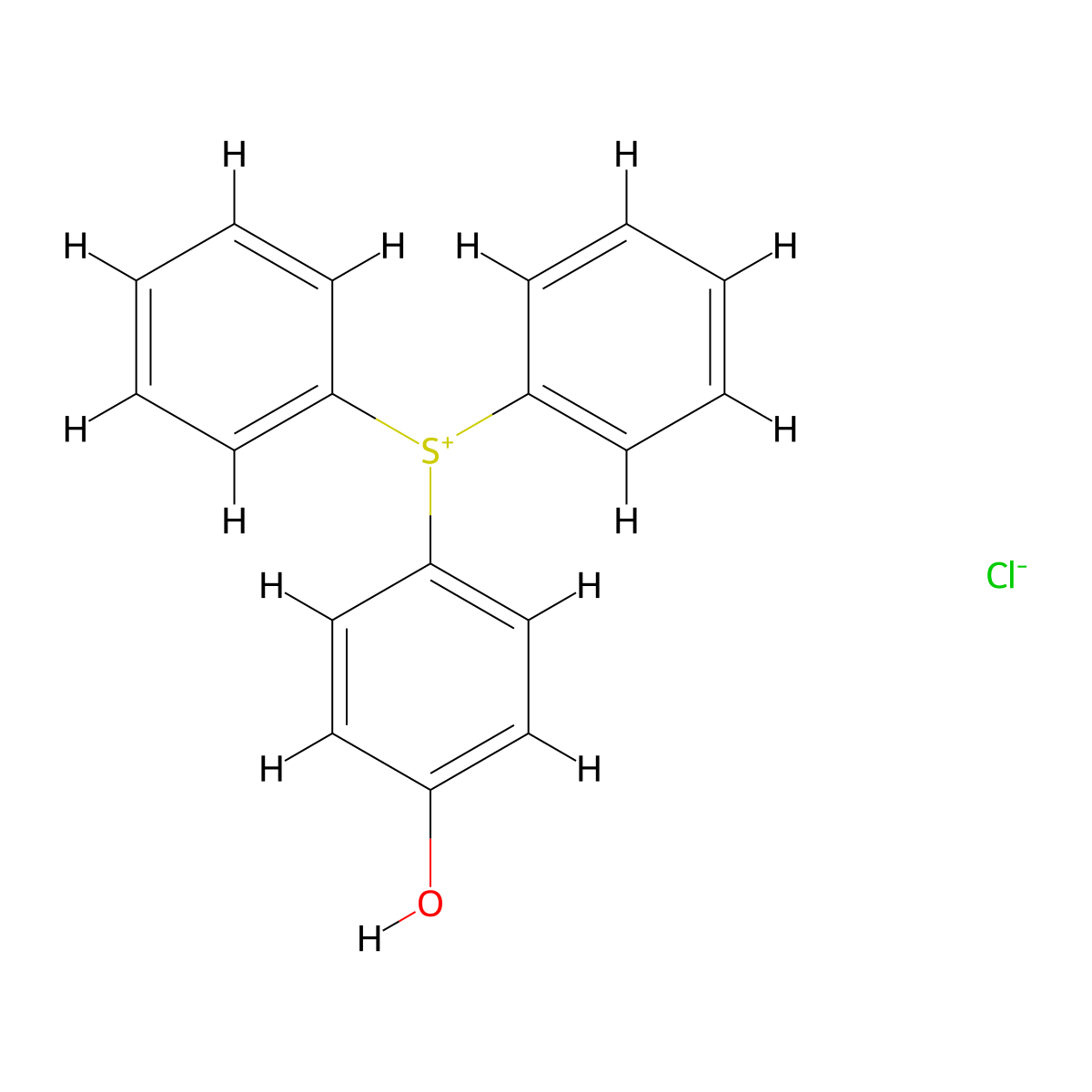 (4-Hydroxyphenyl)diphenylsulfonium chloride molecular structure, CAS 345580-98-5