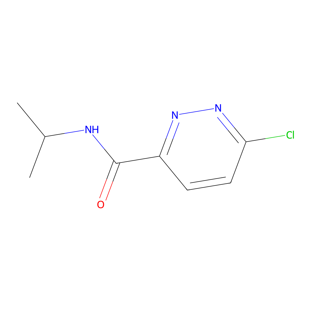 6-chloro-N-(propan-2-yl)pyridazine-3-carboxamide molecular structure, CAS 345582-90-3