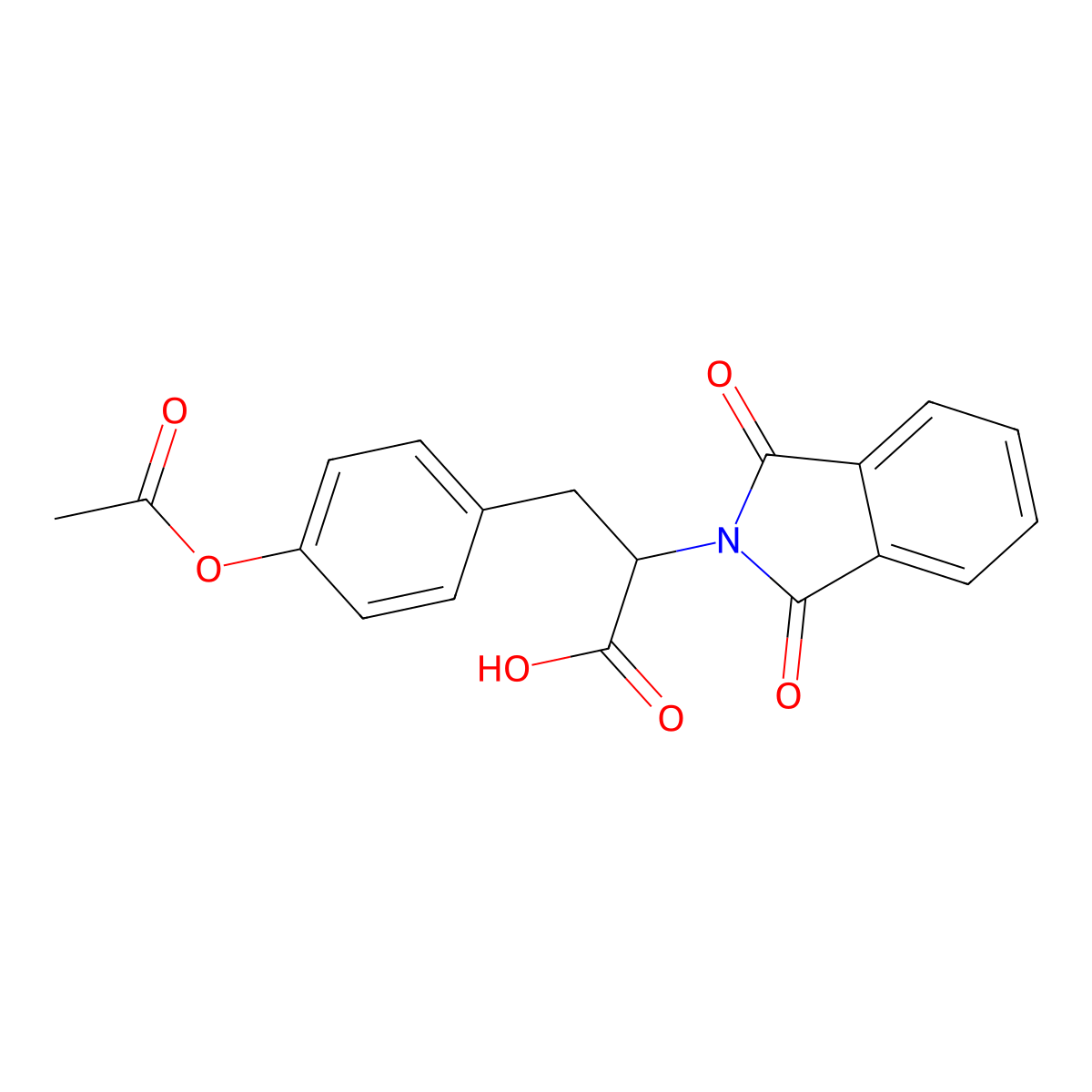 3-(4-Acetoxy-phenyl)-2-(1,3-dioxo-1,3-dihydro-isoindol-2-yl)-propionic acid molecular structure, CAS 345585-35-5
