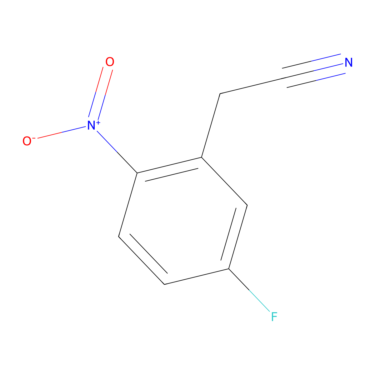 2-(5-Fluoro-2-nitrophenyl)acetonitrile molecular structure, CAS 3456-75-5