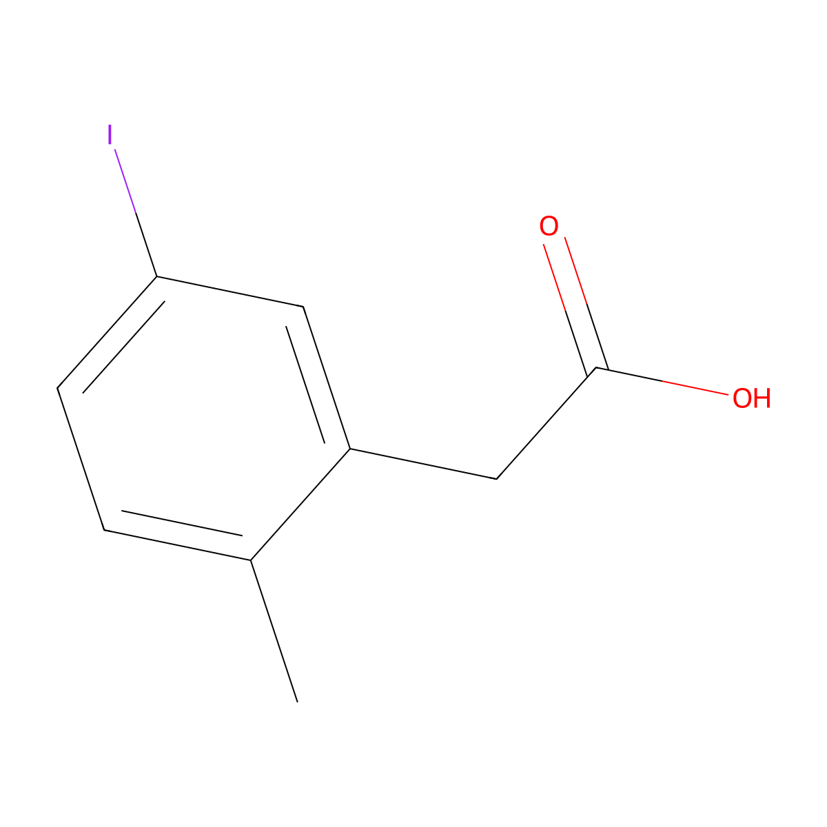 2-(5-Iodo-2-methylphenyl)aceticacid molecular structure, CAS 34560-02-6