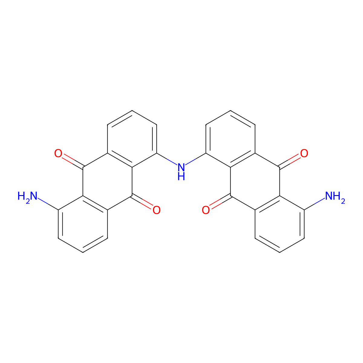 9,10-Anthracenedione, 1,1'-iminobis(5-amino- molecular structure, CAS 34560-30-0