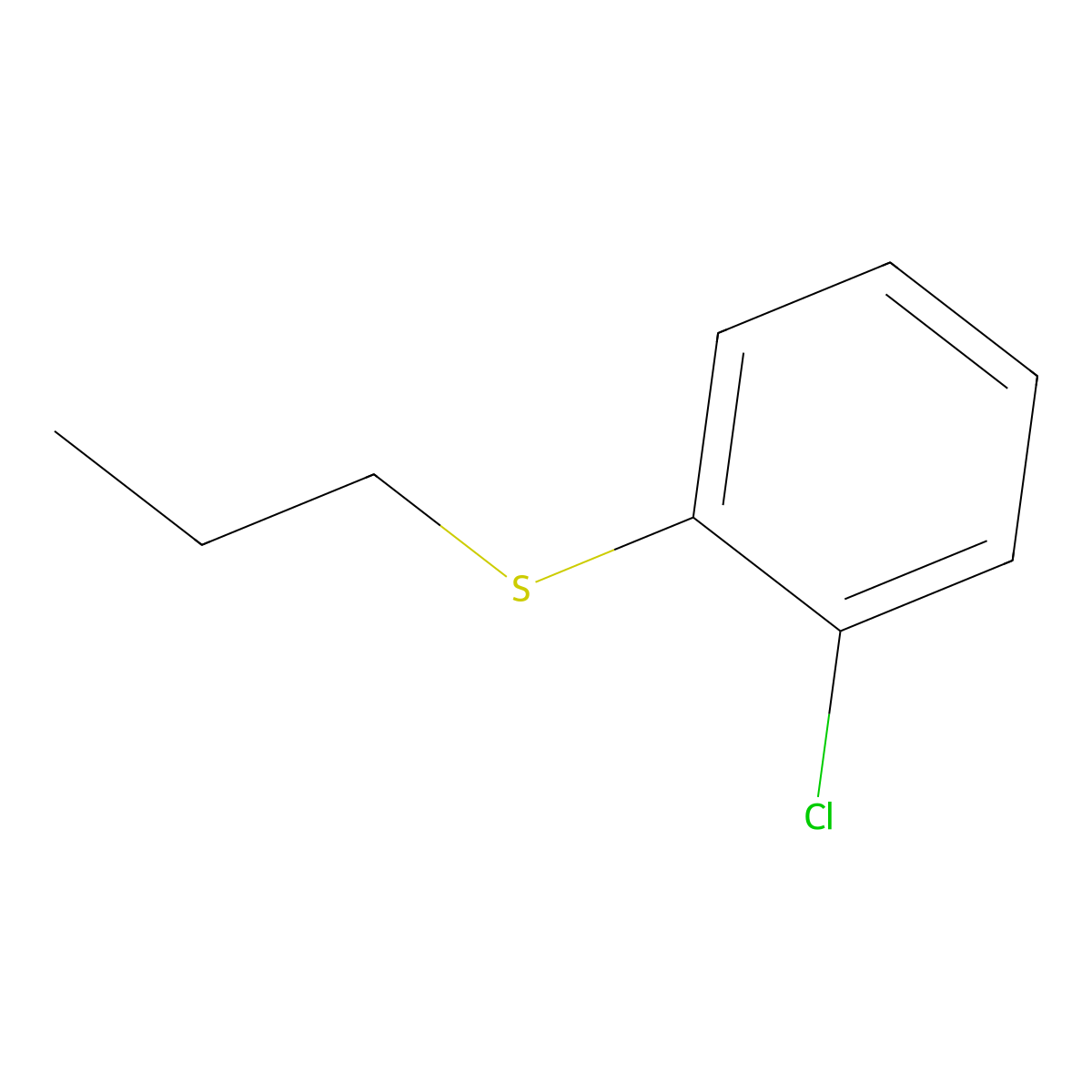 Benzene, 1-chloro-2-(propylthio)- molecular structure, CAS 34560-81-1