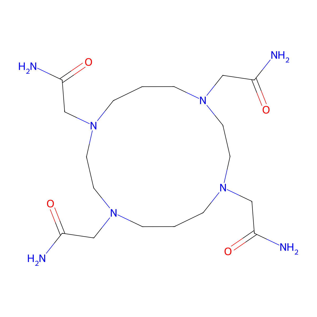 1,4,8,11-Tetrakis(carbamoylmethyl)-1,4,8,11-tetraazacyclotetradecane molecular structure, CAS 345612-63-7