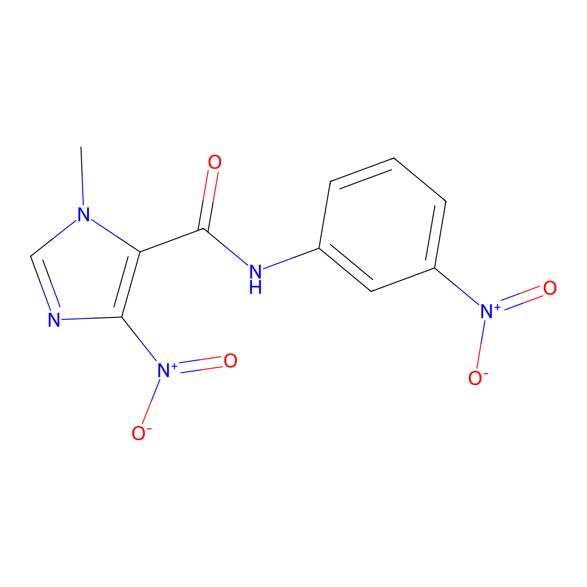 1-methyl-4-nitro-N-(3-nitrophenyl)-1H-imidazole-5-carboxamide molecular structure, CAS 345616-71-9