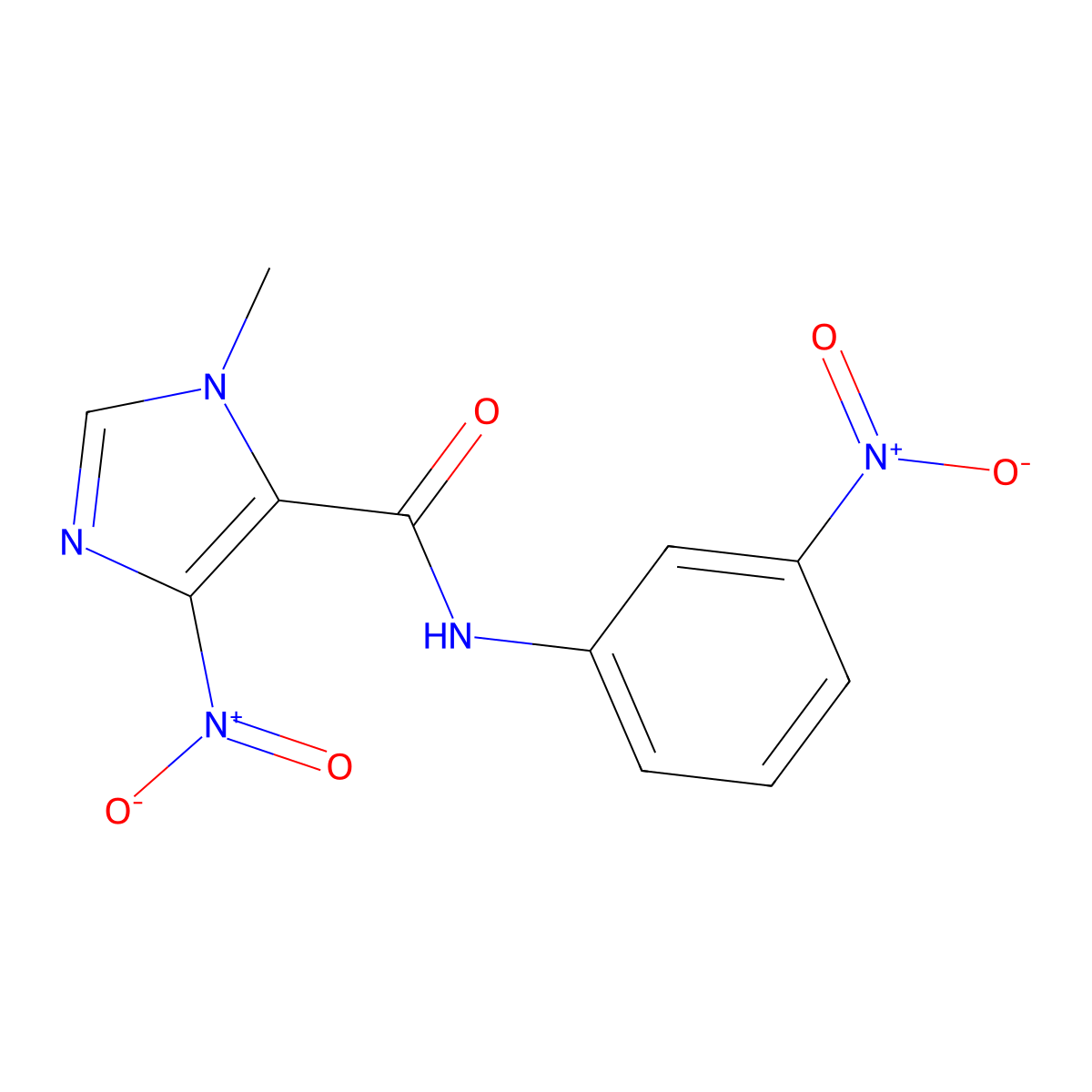 1-methyl-4-nitro-N-(3-nitrophenyl)-1H-imidazole-5-carboxamide molecular structure, CAS 345616-71-9
