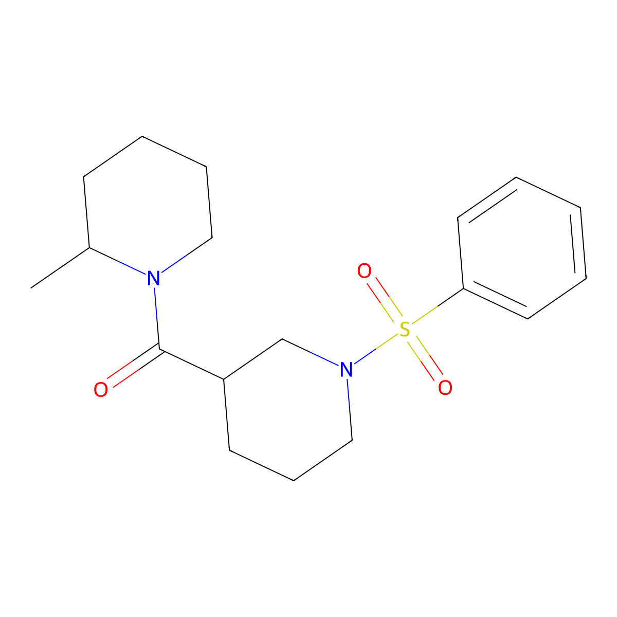 1-[1-(Benzenesulfonyl)piperidine-3-carbonyl]-2-methylpiperidine molecular structure, CAS 345616-95-7