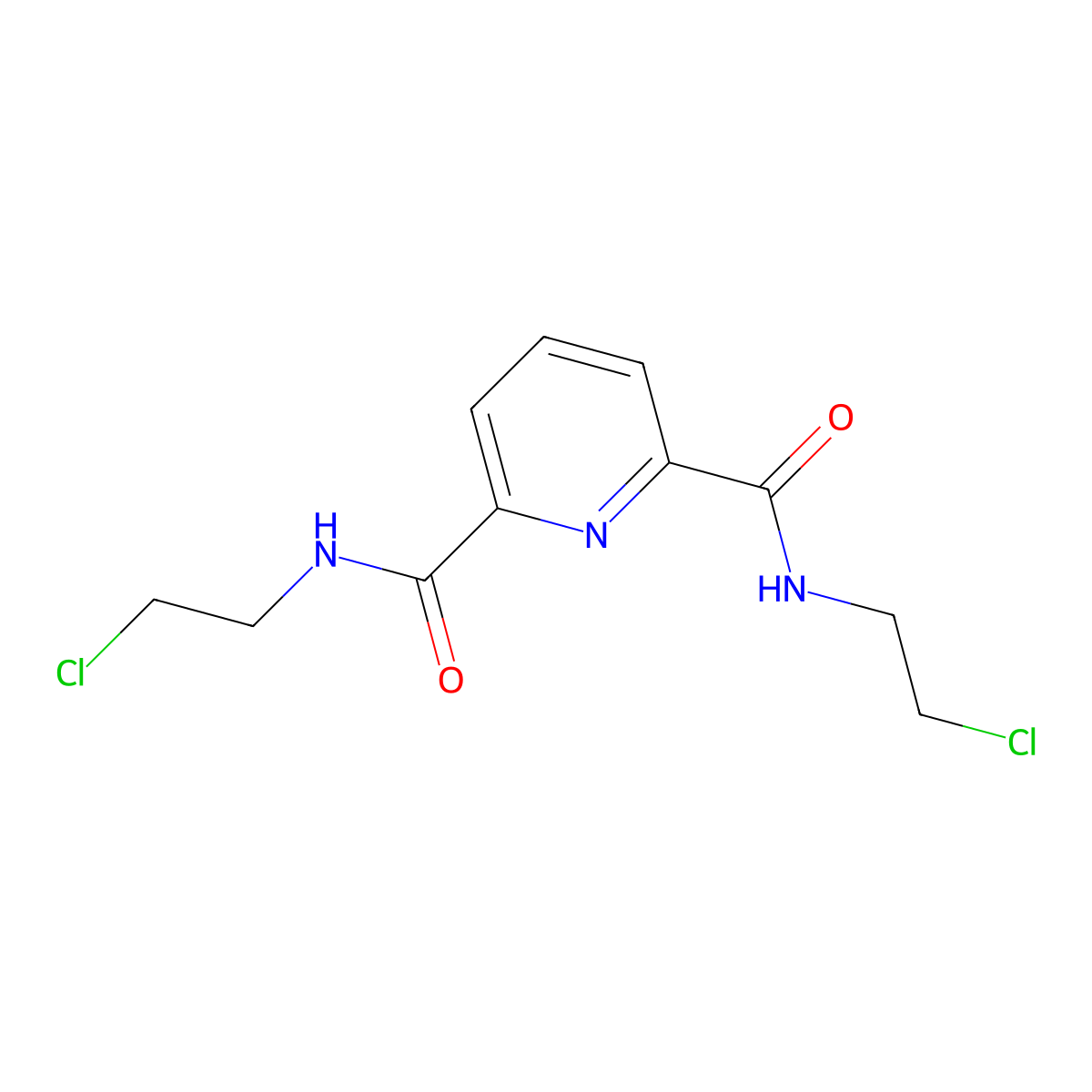 N2,N6-bis(2-chloroethyl)pyridine-2,6-dicarboxaMide molecular structure, CAS 345617-16-5