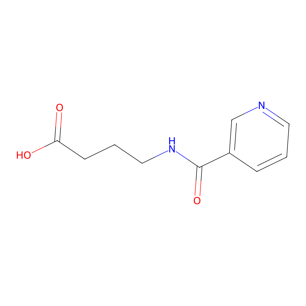 4-((3-Pyridinylcarbonyl)amino)butanoic acid molecular structure, CAS 34562-97-5
