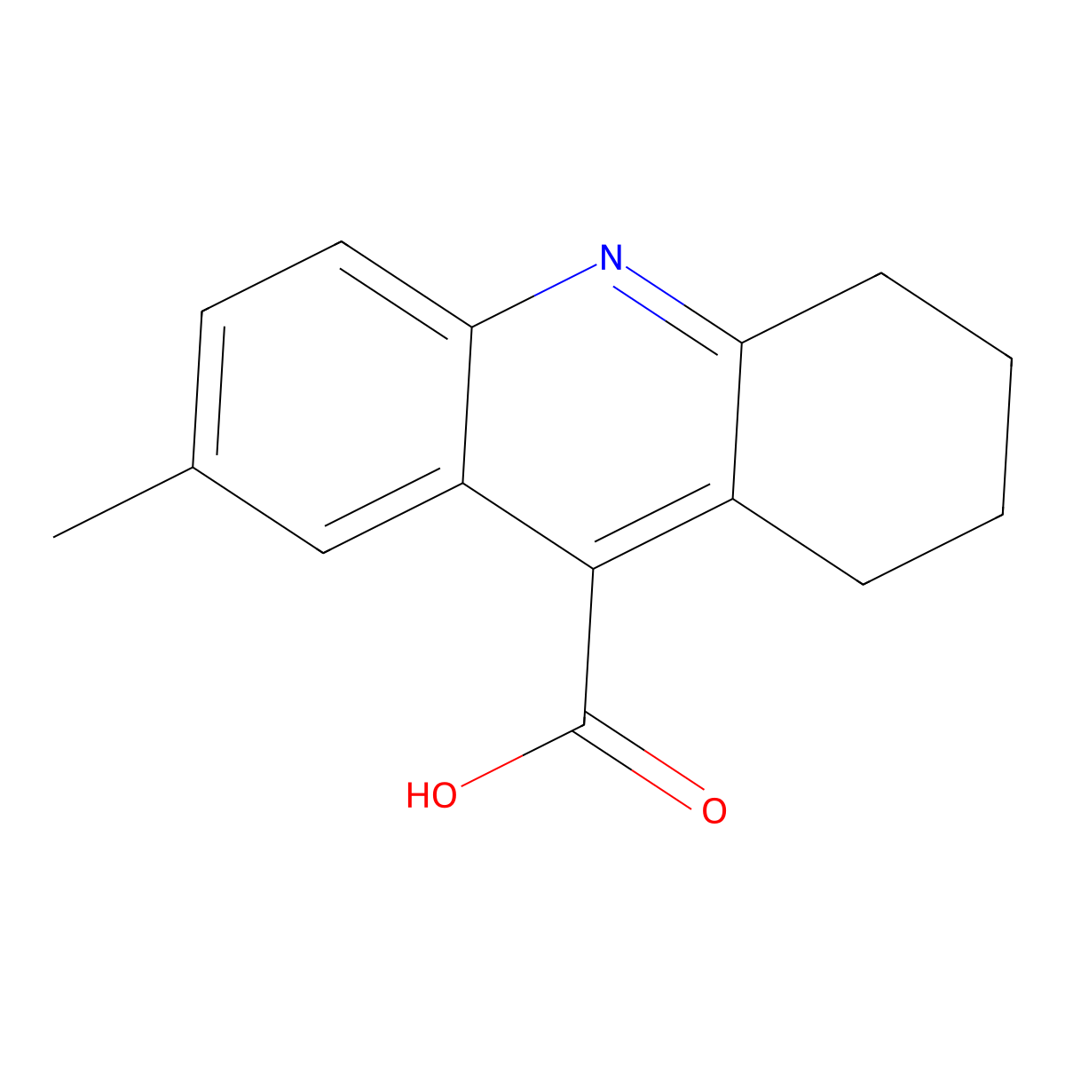 7-Methyl-1,2,3,4-tetrahydroacridine-9-carboxylic acid molecular structure, CAS 345621-27-4