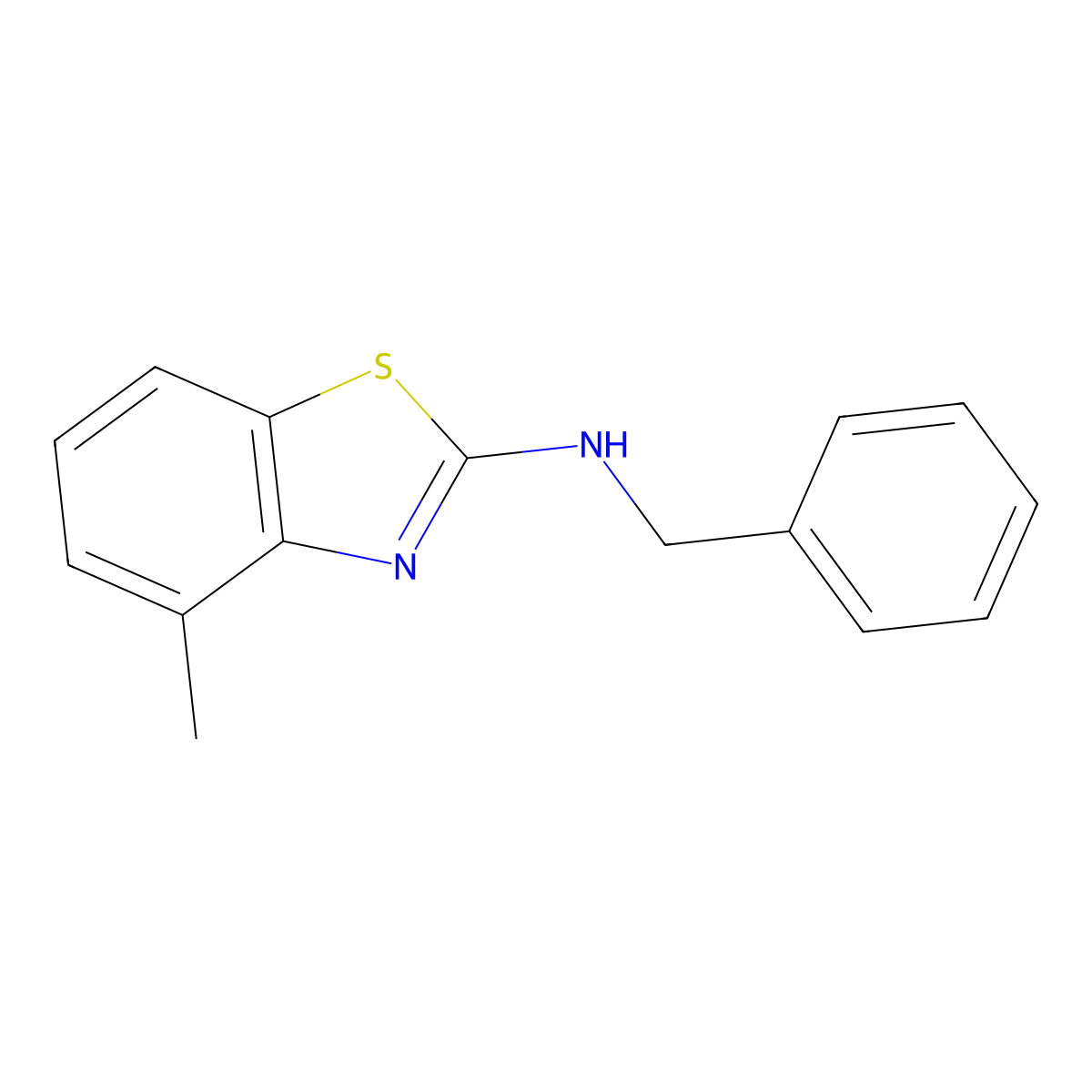 N-benzyl-4-methyl-1,3-benzothiazol-2-amine molecular structure, CAS 345621-77-4