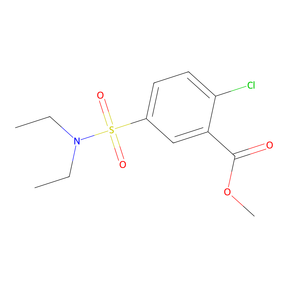 Methyl 2-chloro-5-(diethylsulfamoyl)benzoate molecular structure, CAS 345624-82-0