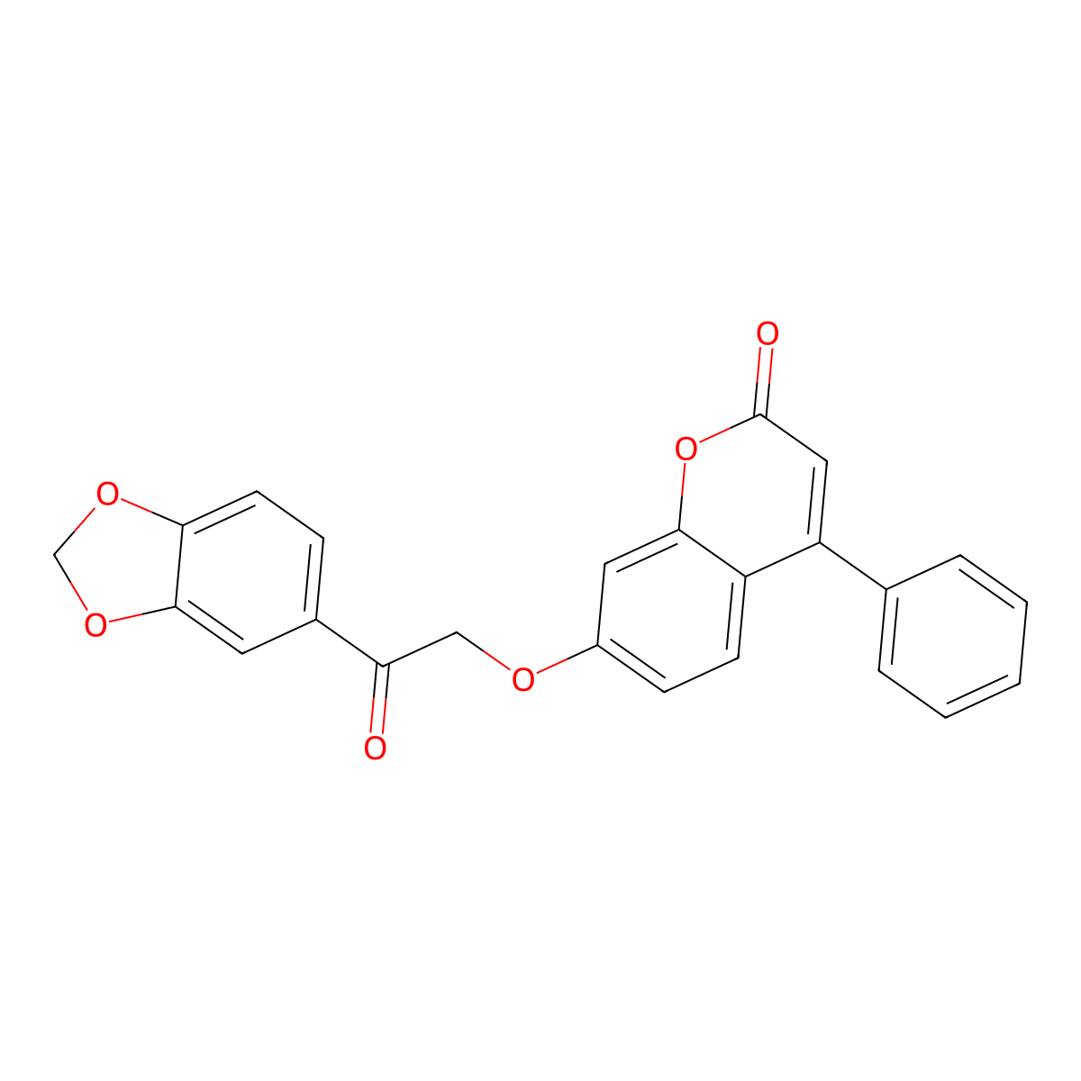 7-[2-(1,3-benzodioxol-5-yl)-2-oxoethoxy]-4-phenyl-2H-chromen-2-one molecular structure, CAS 345625-61-8