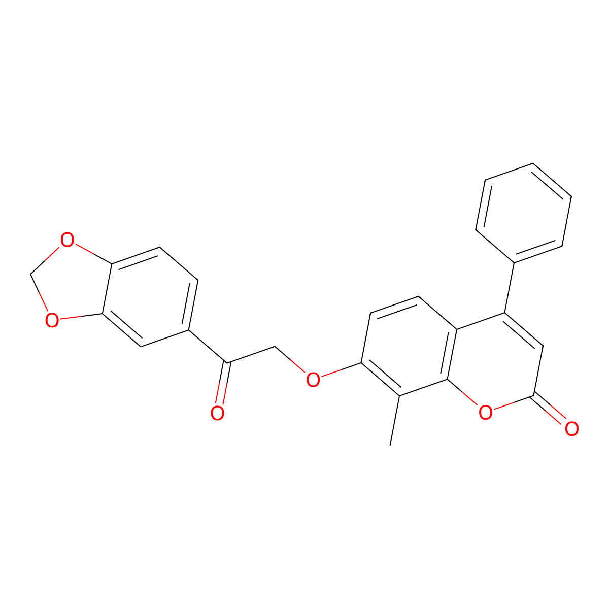 7-[2-(1,3-benzodioxol-5-yl)-2-oxoethoxy]-8-methyl-4-phenyl-2H-chromen-2-one molecular structure, CAS 345625-62-9
