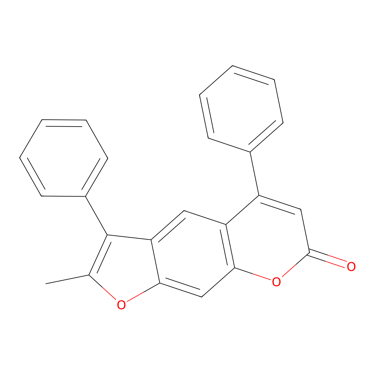 2-methyl-3,5-diphenyl-7H-furo[3,2-g]chromen-7-one molecular structure, CAS 345625-65-2