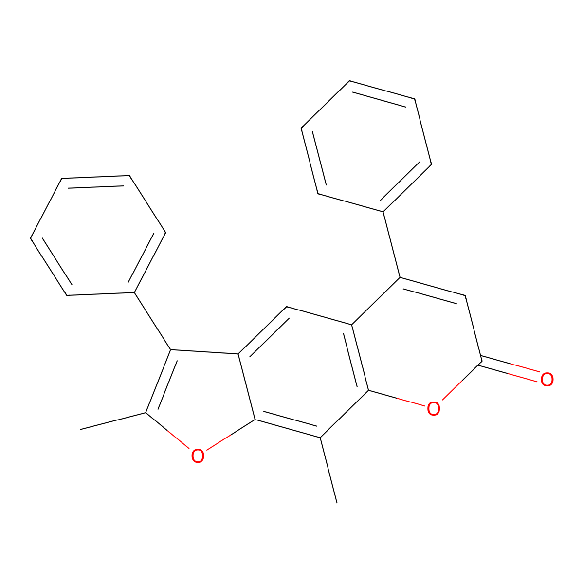 2,9-dimethyl-3,5-diphenyl-7H-furo[3,2-g]chromen-7-one molecular structure, CAS 345625-66-3