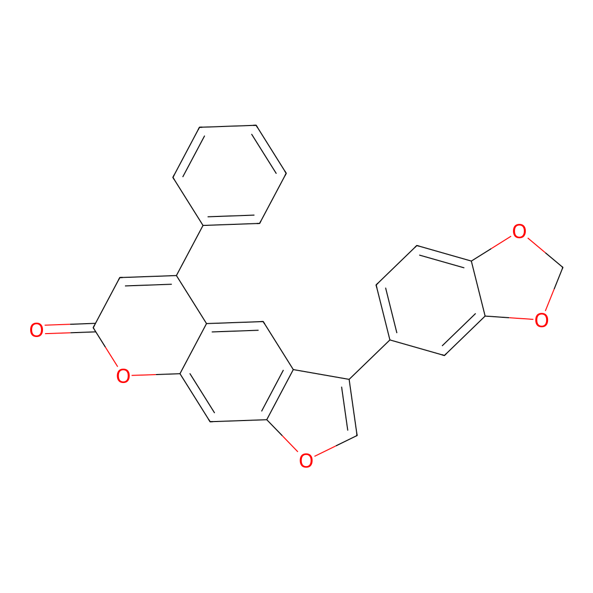 3-(1,3-benzodioxol-5-yl)-5-phenyl-7H-furo[3,2-g]chromen-7-one molecular structure, CAS 345625-68-5