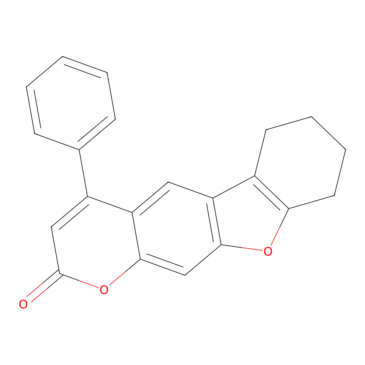 4-phenyl-6,7,8,9-tetrahydro-2H-[1]benzofuro[3,2-g]chromen-2-one molecular structure, CAS 345625-70-9