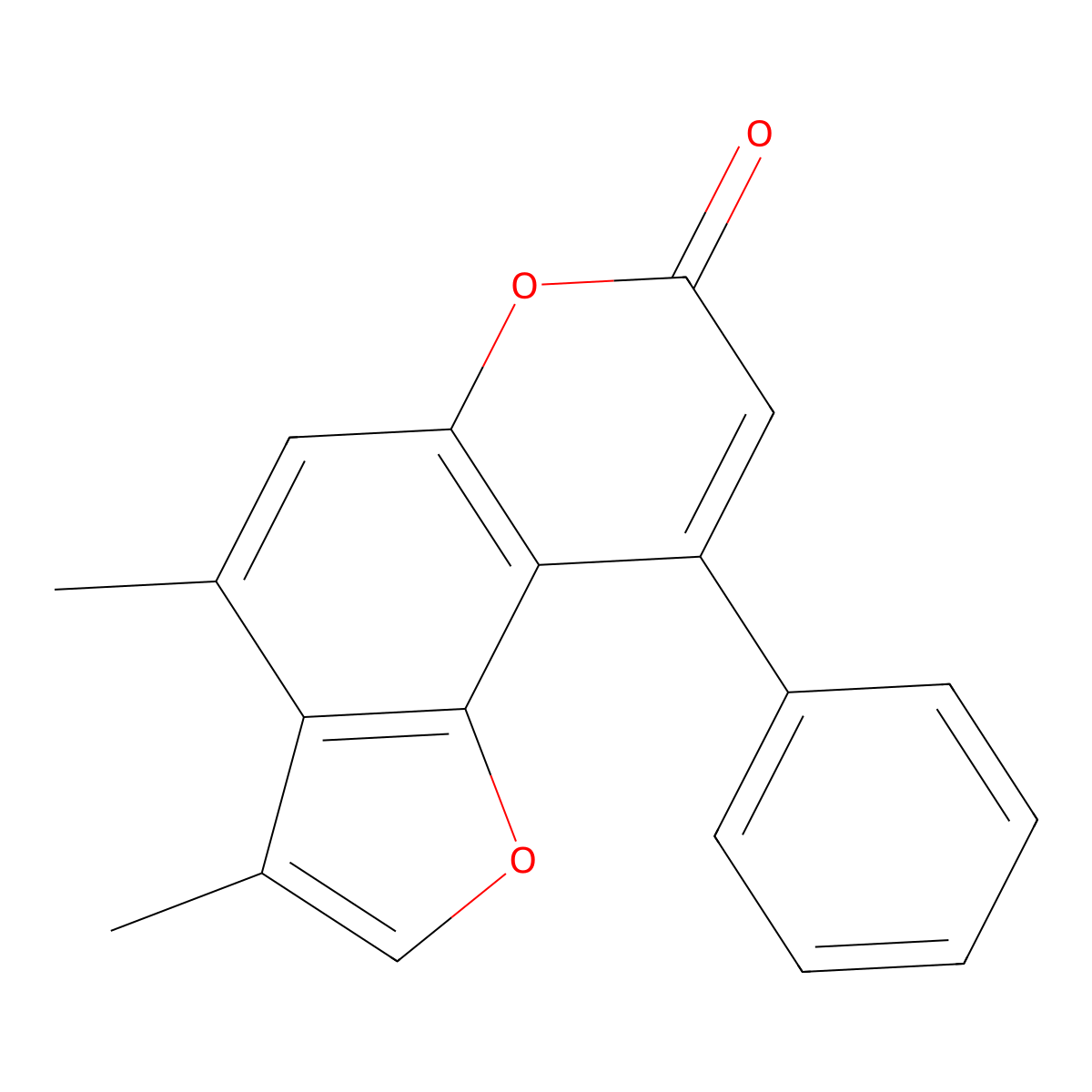 3,4-dimethyl-9-phenyl-7H-furo[2,3-f]chromen-7-one molecular structure, CAS 345625-72-1