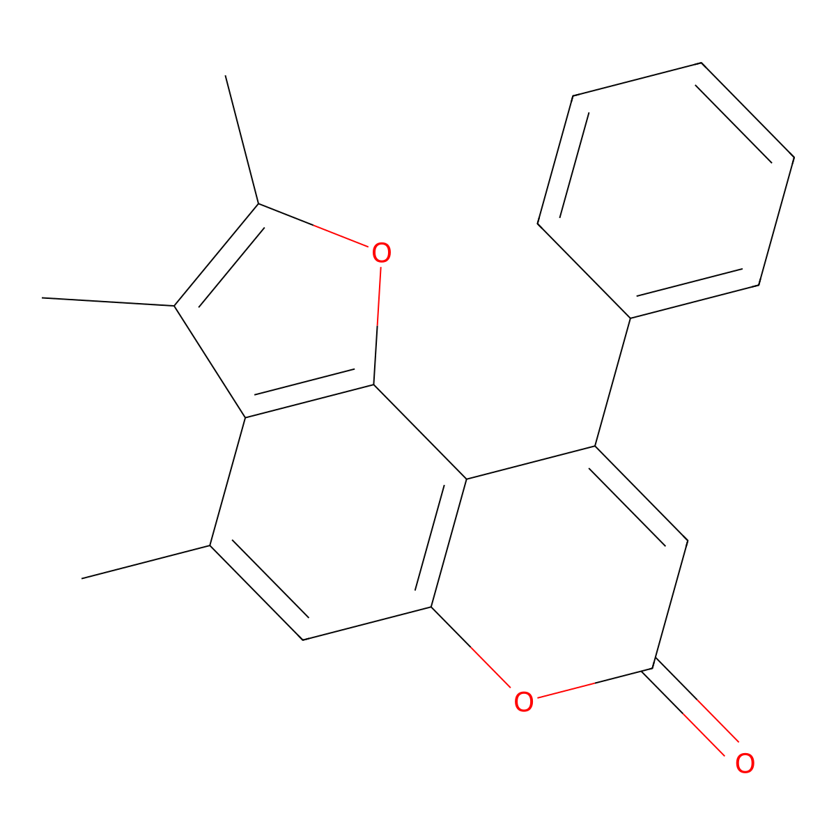 2,3,4-trimethyl-9-phenyl-7H-furo[2,3-f]chromen-7-one molecular structure, CAS 345625-73-2