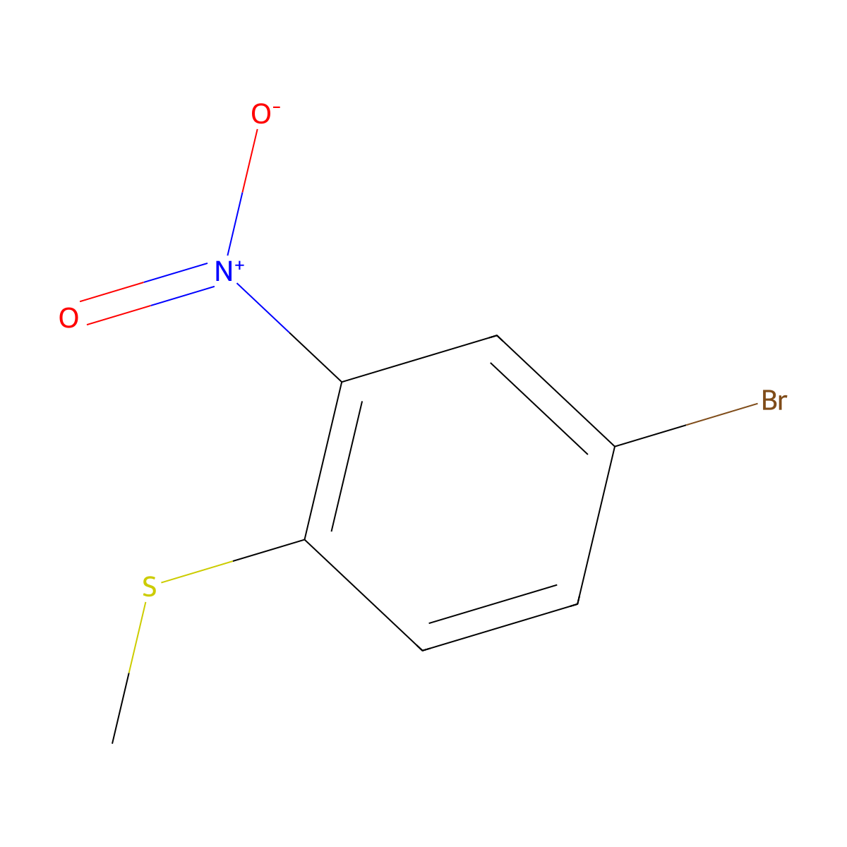 4-Bromo-1-methylsulfanyl-2-nitro-benzene molecular structure, CAS 345635-46-3