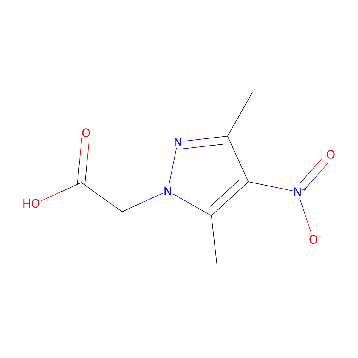 2-(3,5-dimethyl-4-nitro-1H-pyrazol-1-yl)acetic acid molecular structure, CAS 345637-69-6