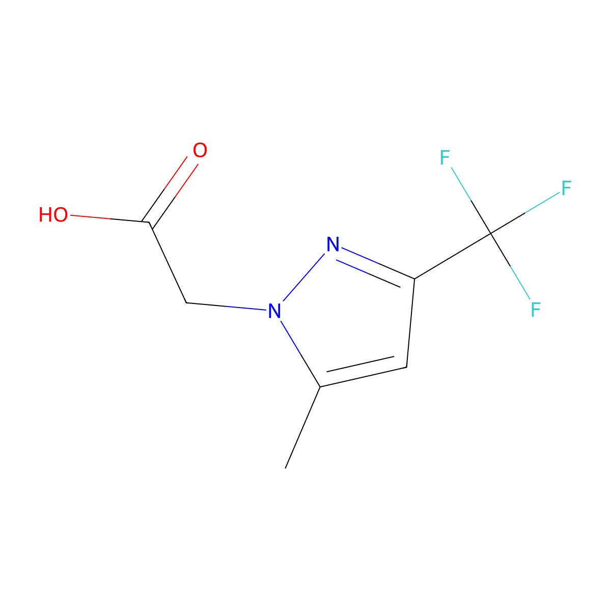 2-(5-methyl-3-(trifluoromethyl)-1H-pyrazol-1-yl)acetic acid molecular structure, CAS 345637-71-0