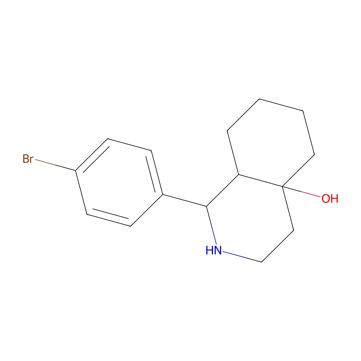 1-(4-Bromophenyl)octahydro-4a(2H)-isoquinolinol molecular structure, CAS 345637-76-5