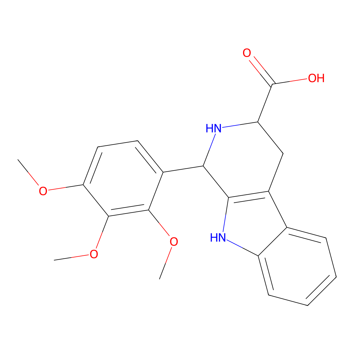 1-(2,3,4-Trimethoxyphenyl)-2,3,4,9-tetrahydro-1H-beta-carboline-3-carboxylic acid molecular structure, CAS 345637-82-3
