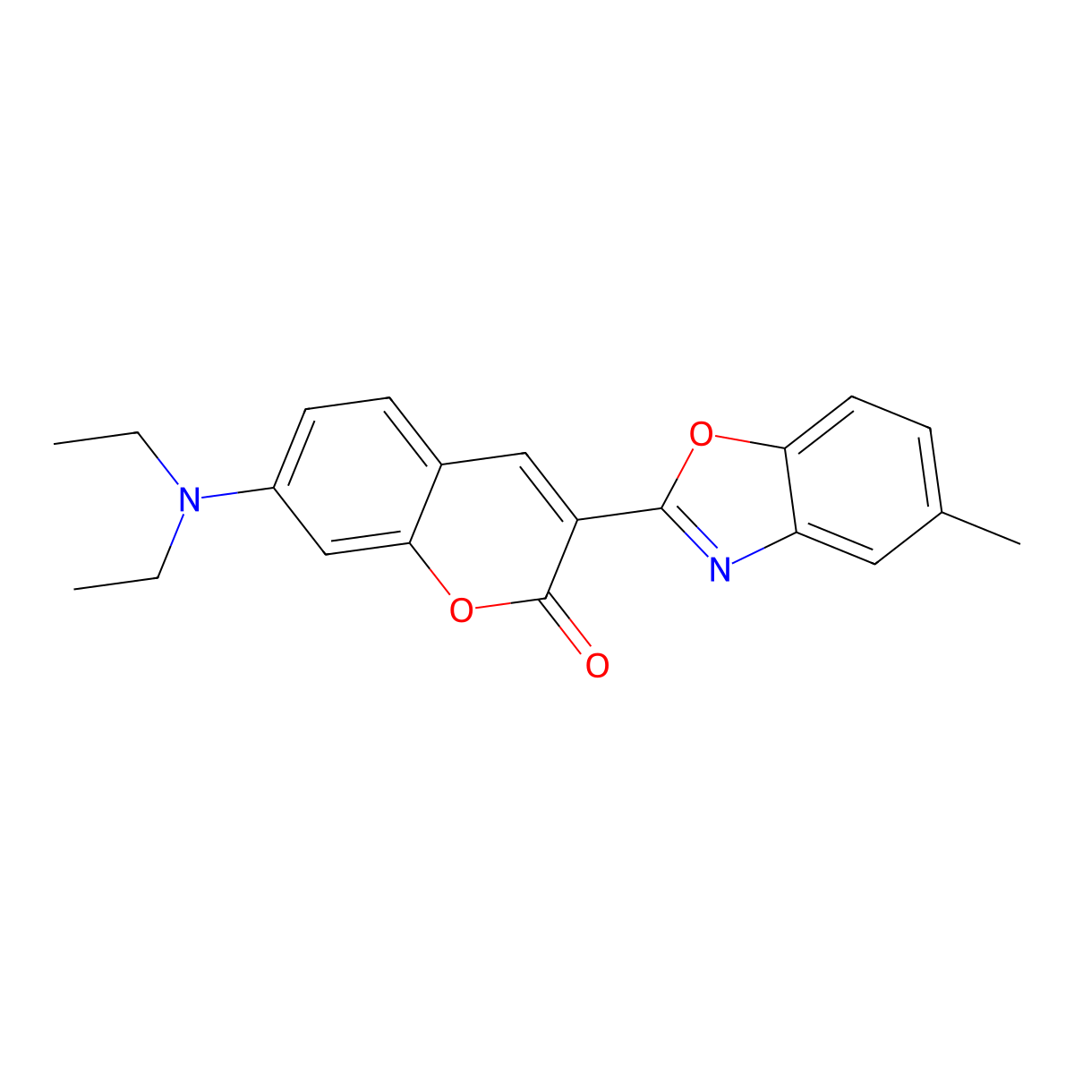 7-(Diethylamino)-3-(5-methylbenzoxazol-2-yl)-2-benzopyrone molecular structure, CAS 34564-13-1