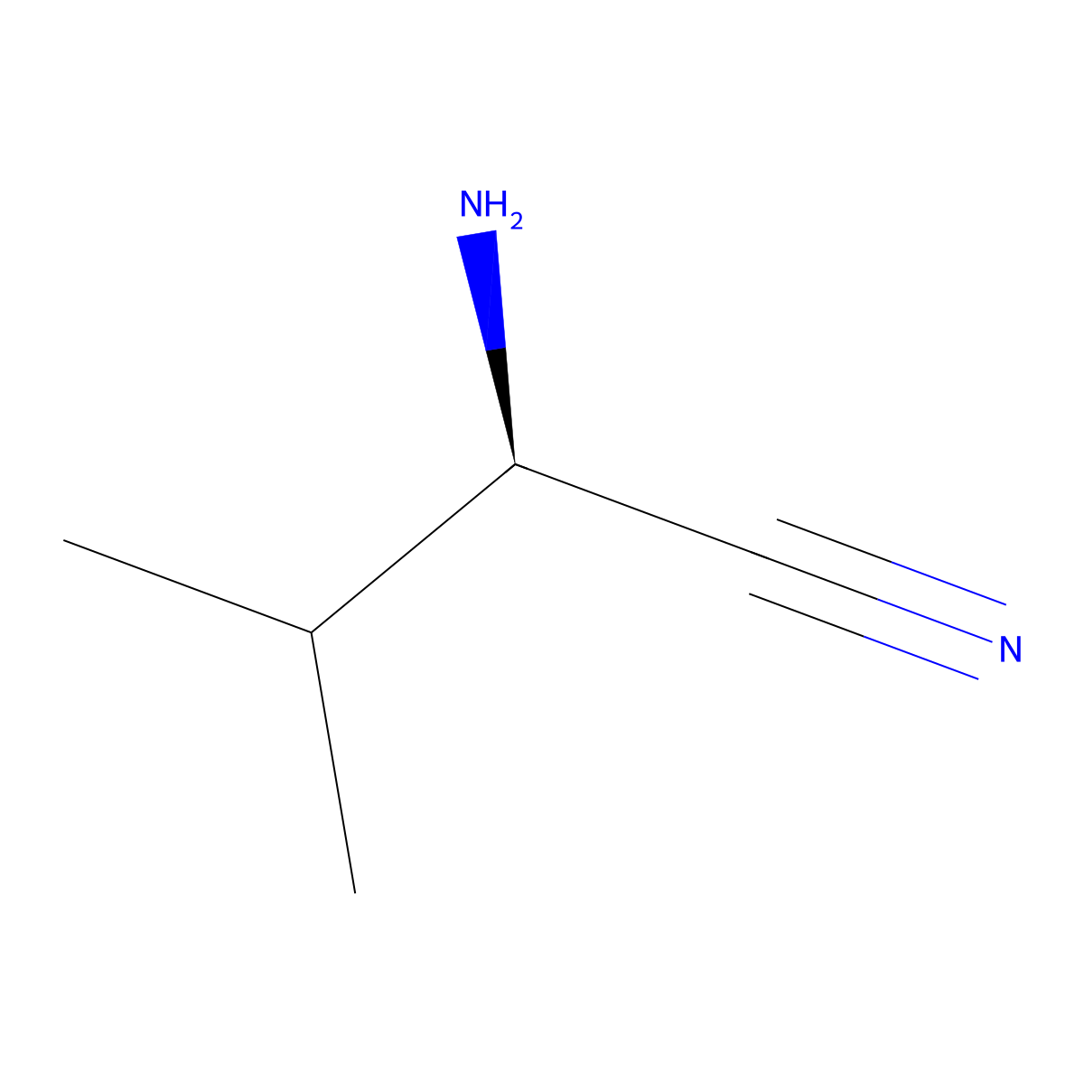(2R)-2-amino-3-methylbutanenitrile molecular structure, CAS 345642-95-7