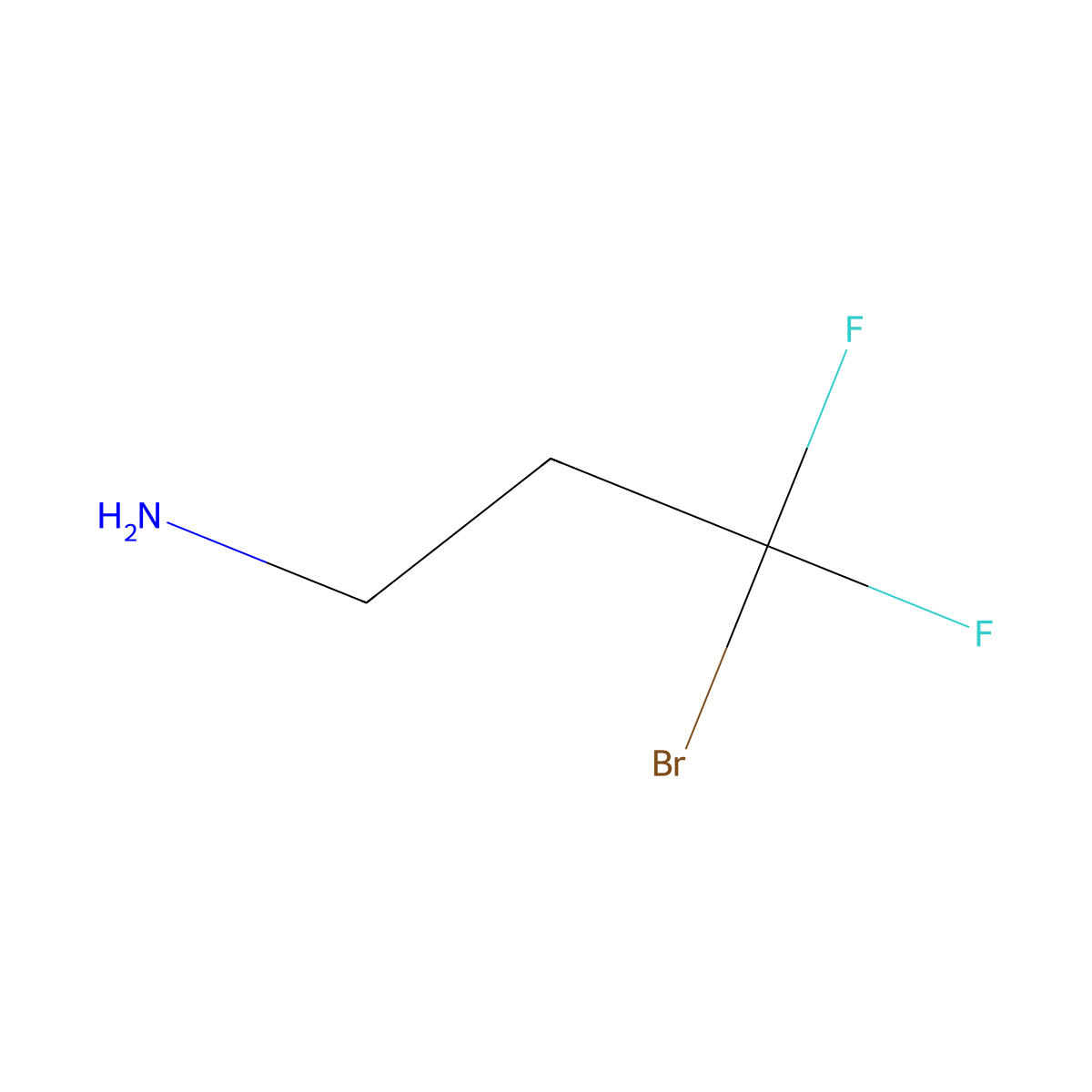 3-Bromo-3,3-difluoropropan-1-amine molecular structure, CAS 345658-96-0