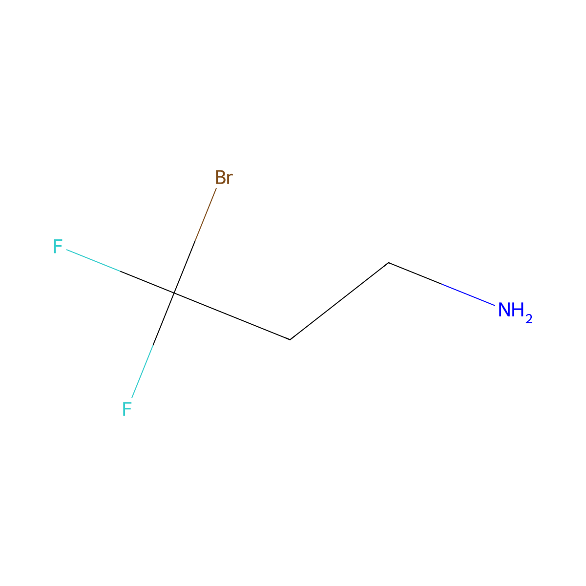 3-Bromo-3,3-difluoropropan-1-amine molecular structure, CAS 345658-96-0