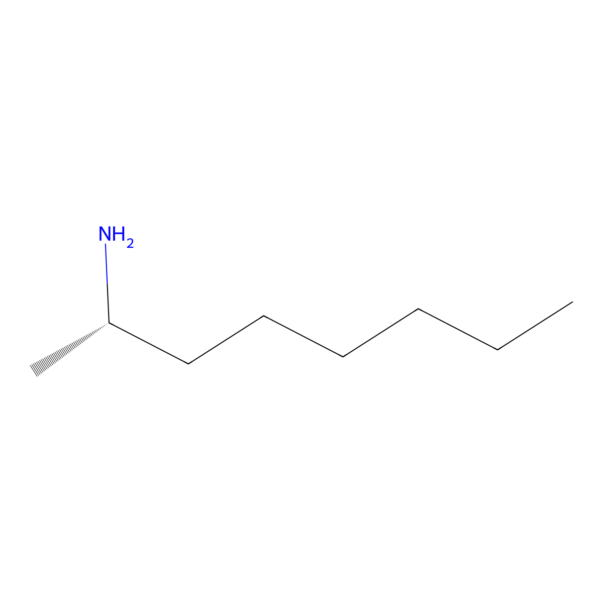 2-Octylamine, (2S)- molecular structure, CAS 34566-04-6