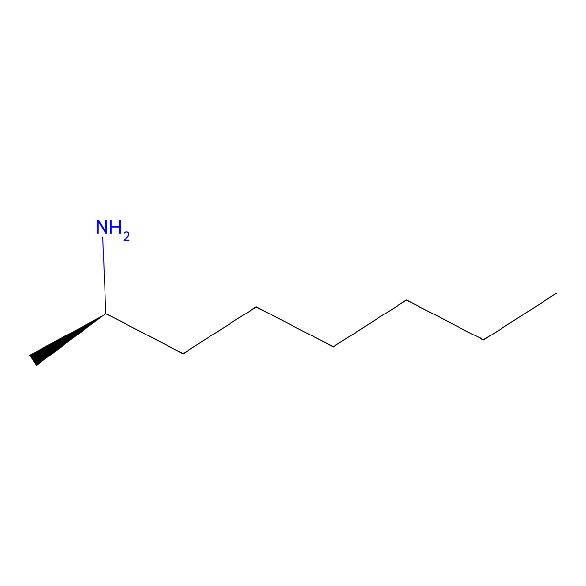 2-Octylamine, (2R)- molecular structure, CAS 34566-05-7