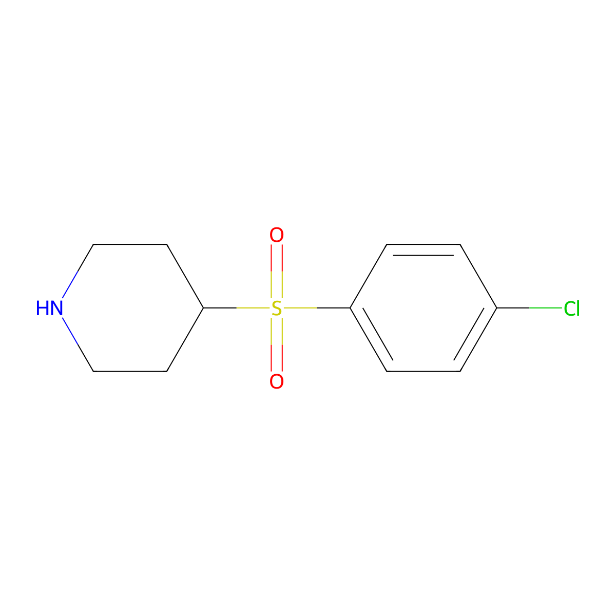4-[(4-Chlorophenyl)sulfonyl]piperidine molecular structure, CAS 345660-48-2
