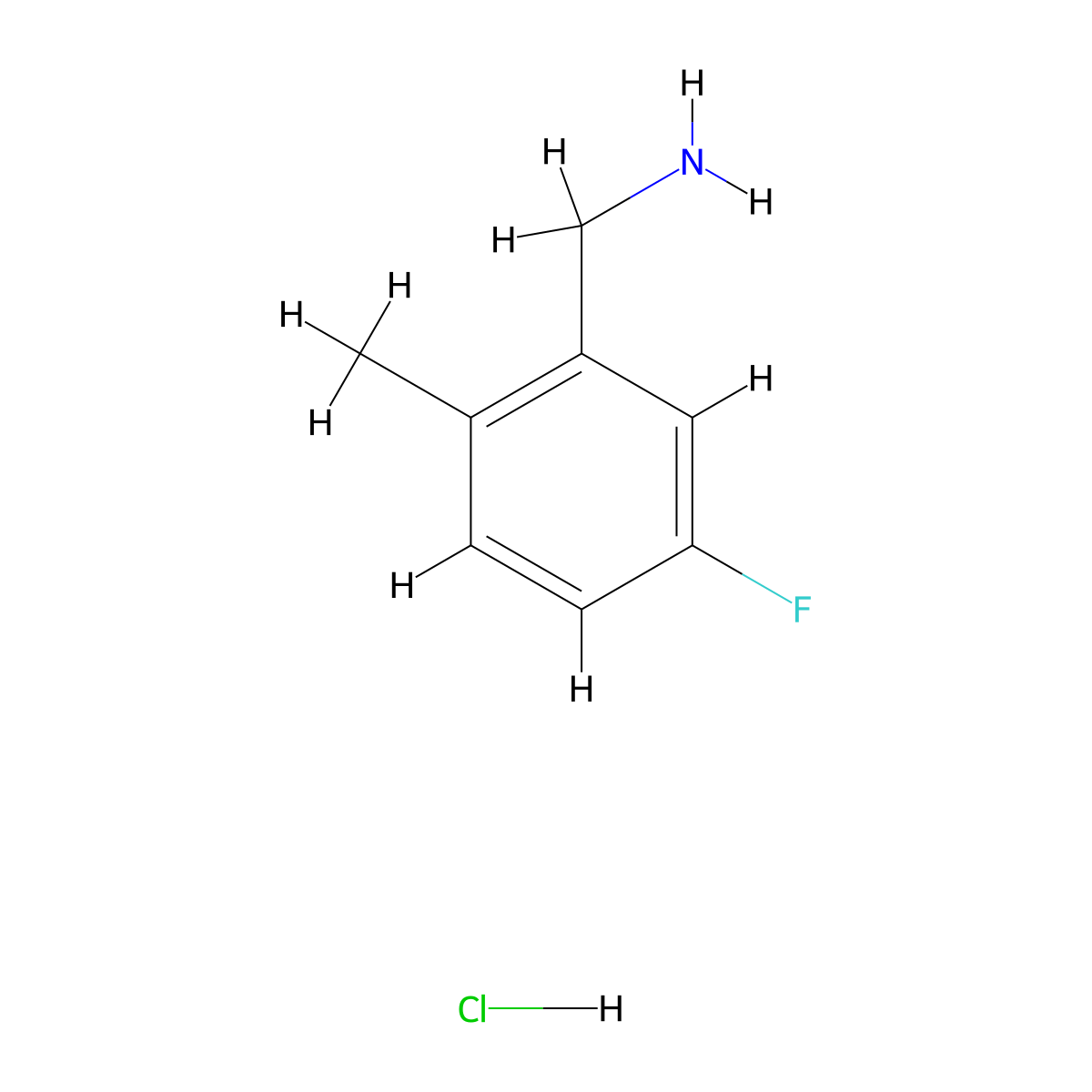 5-Fluoro-2-methylbenzylamine hydrochloride molecular structure, CAS 345665-26-1