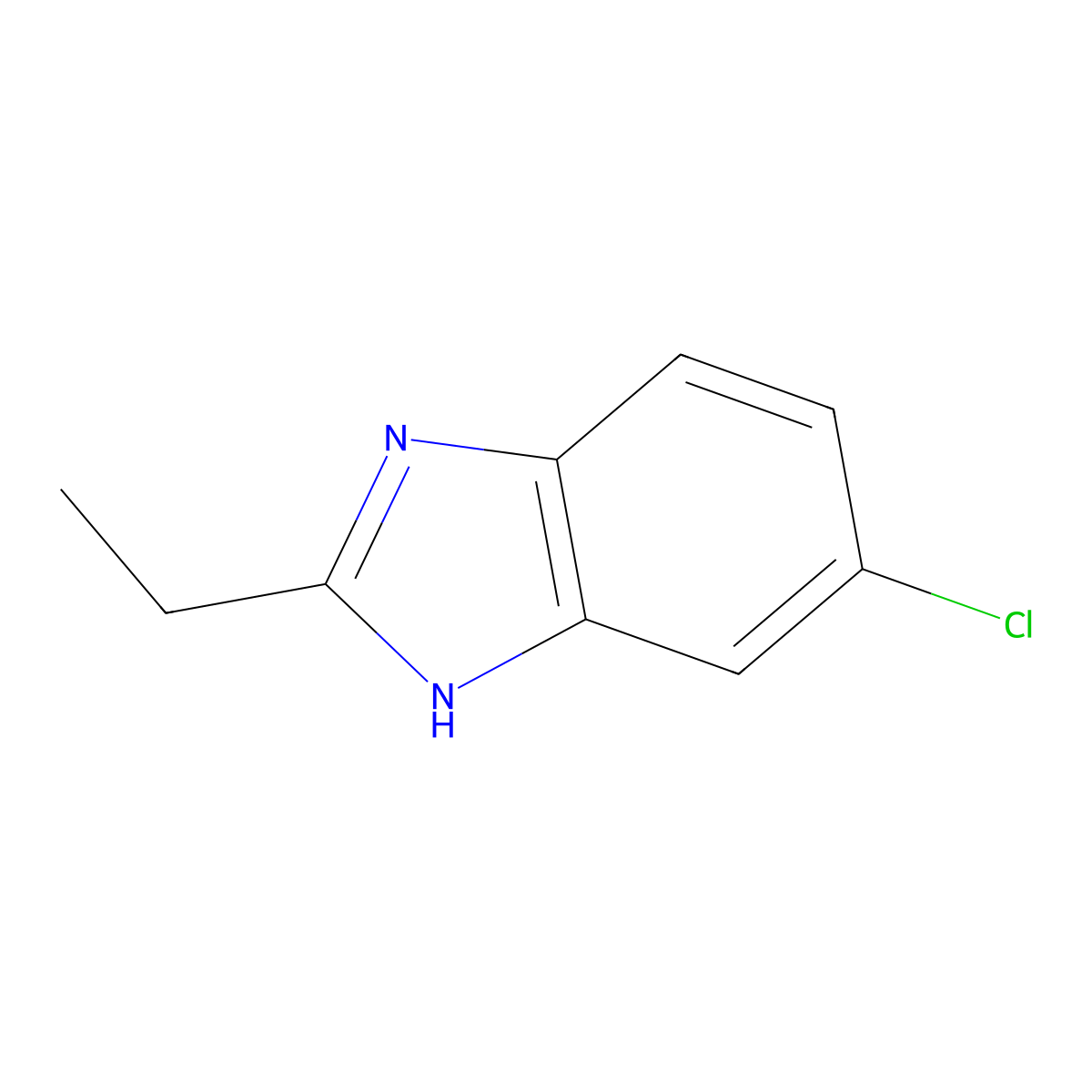 6-Chloro-2-ethyl-1H-benzo[d]imidazole molecular structure, CAS 34569-15-8