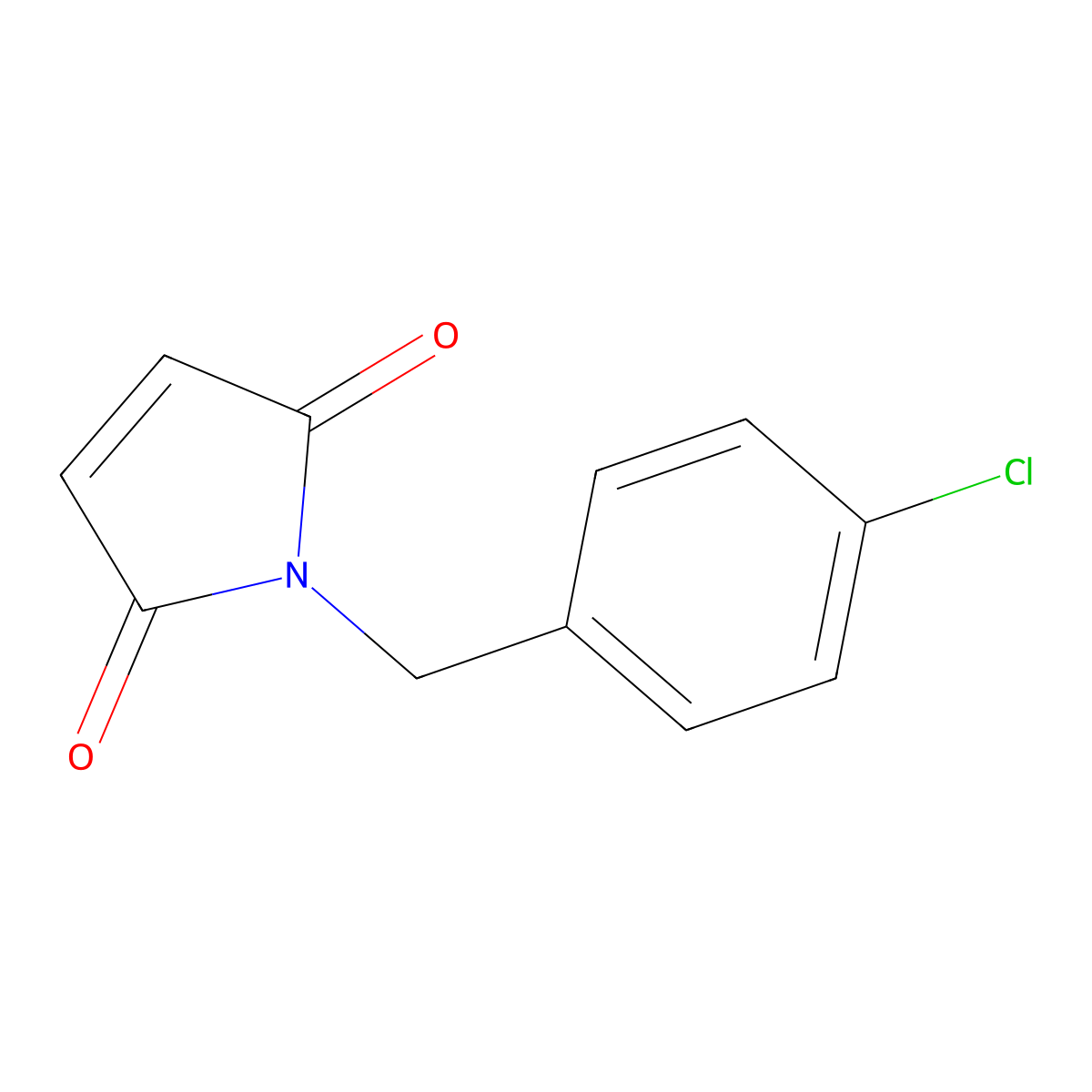 1-[(4-chlorophenyl)methyl]-2,5-dihydro-1H-pyrrole-2,5-dione molecular structure, CAS 34569-29-4