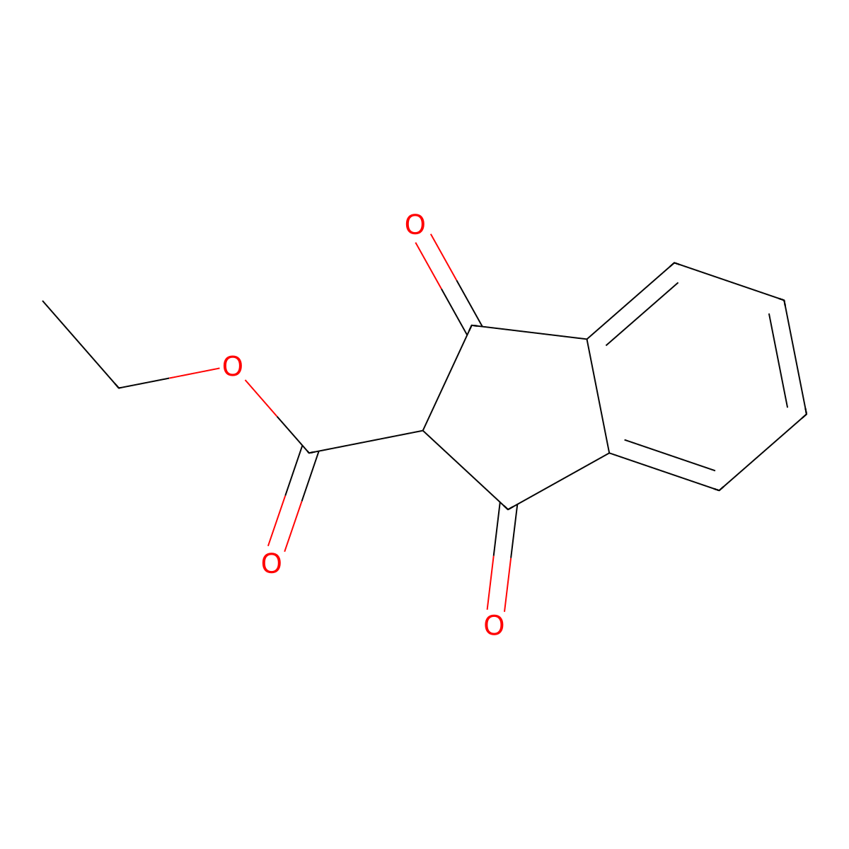 Ethyl 1,3-dioxo-2,3-dihydro-1H-indene-2-carboxylate molecular structure, CAS 3457-77-0